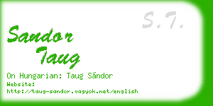 sandor taug business card